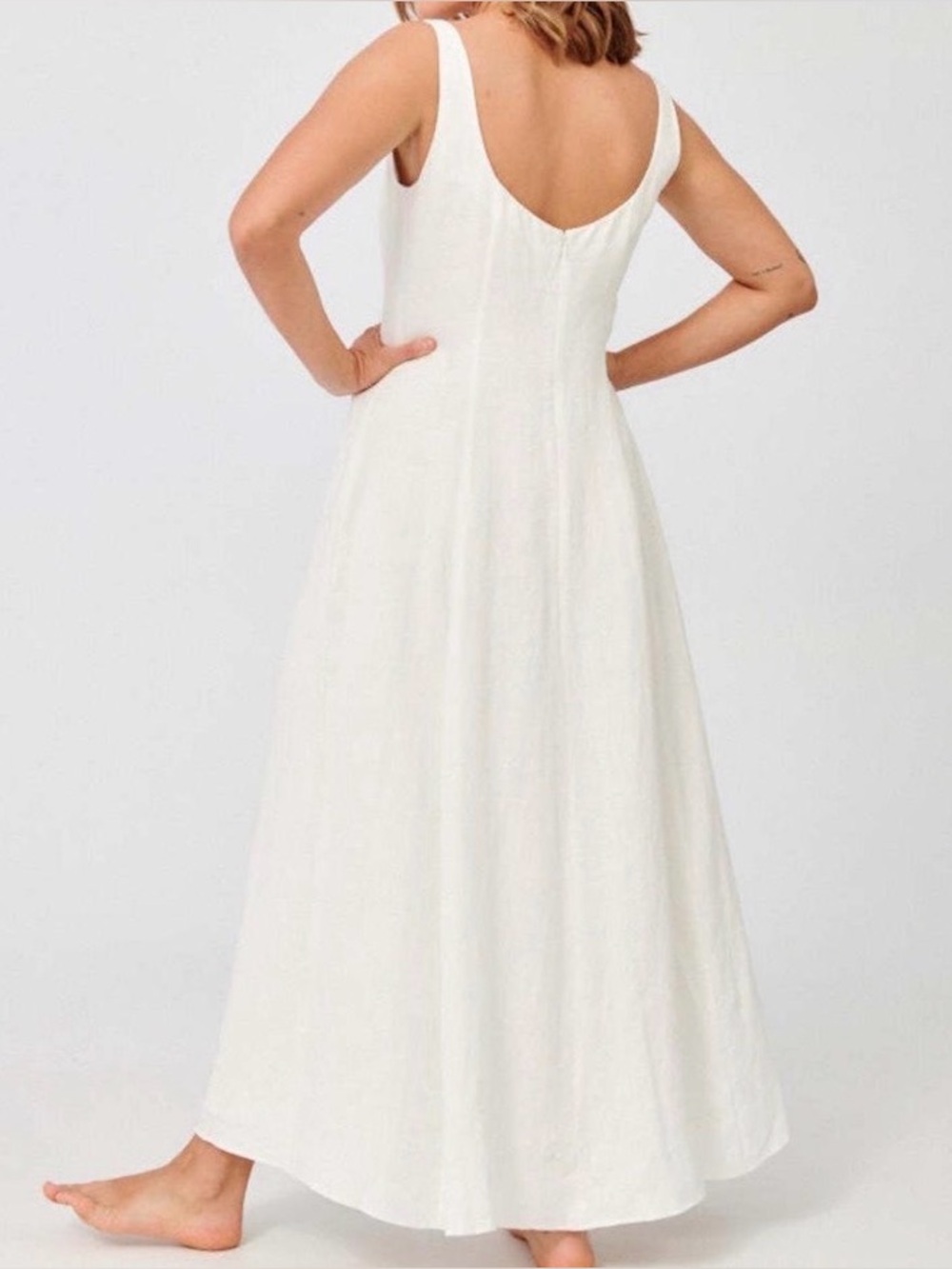 Mara Hoffman 100% Hemp Perdita Dress in White Size 16 - Picture 3 of 8